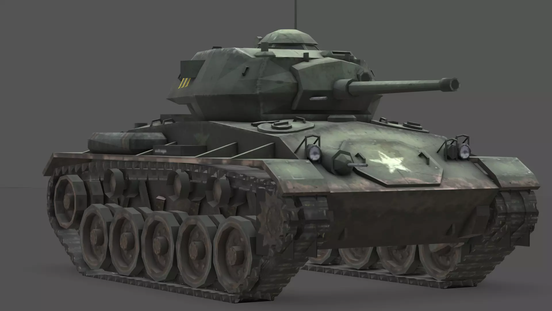  M24 Chaffee 3D Model Low-poly 3D model_9
