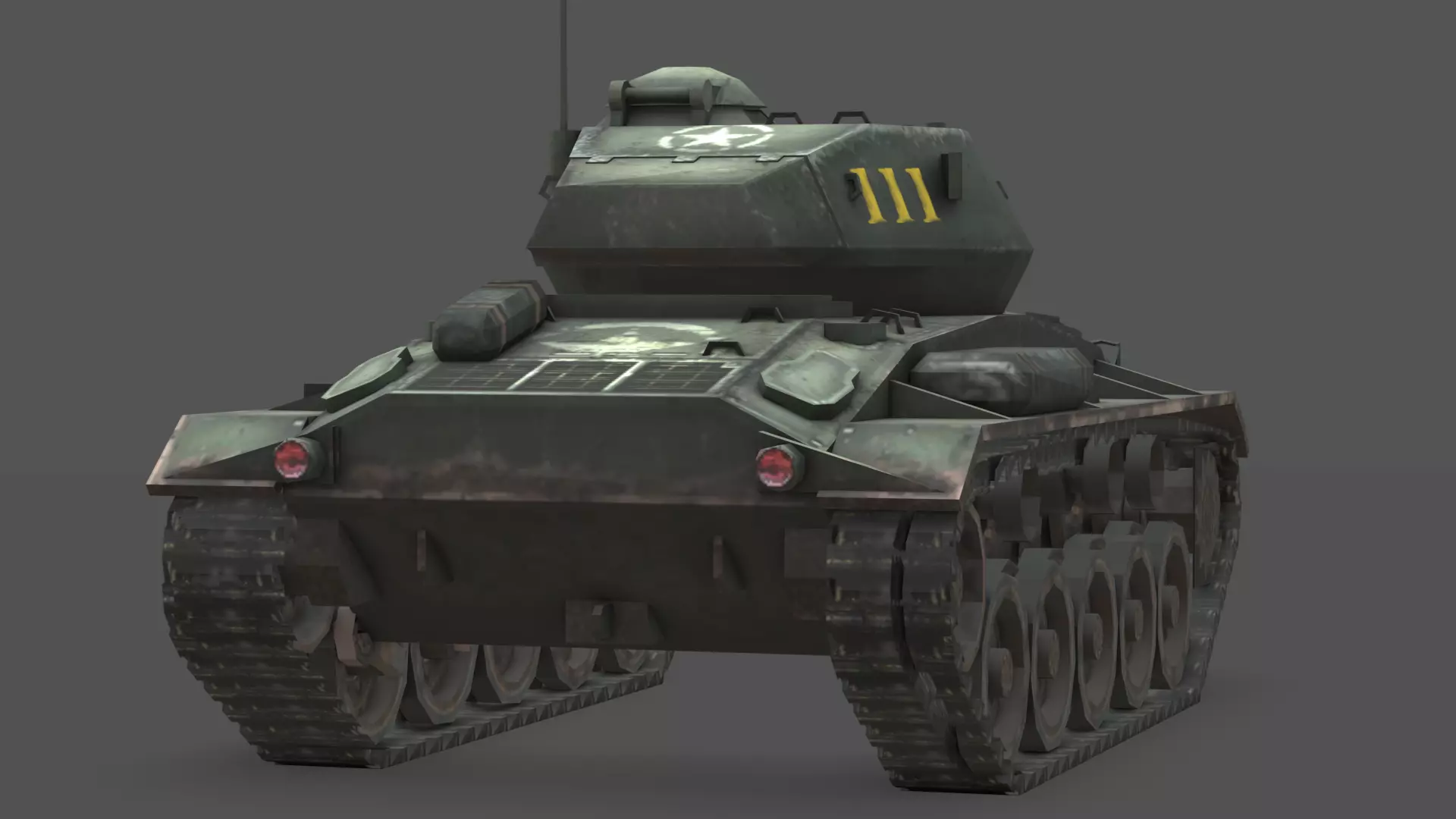  M24 Chaffee 3D Model Low-poly 3D model_7