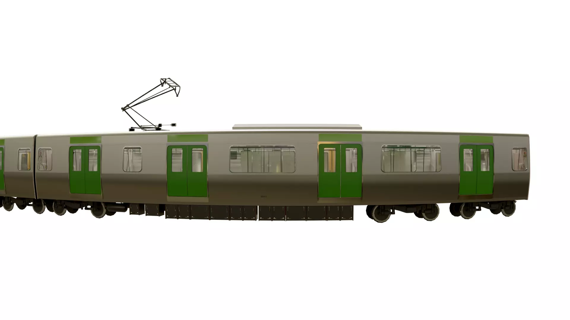Japanese Train JR line Shinjuku Low-poly 3D model_12