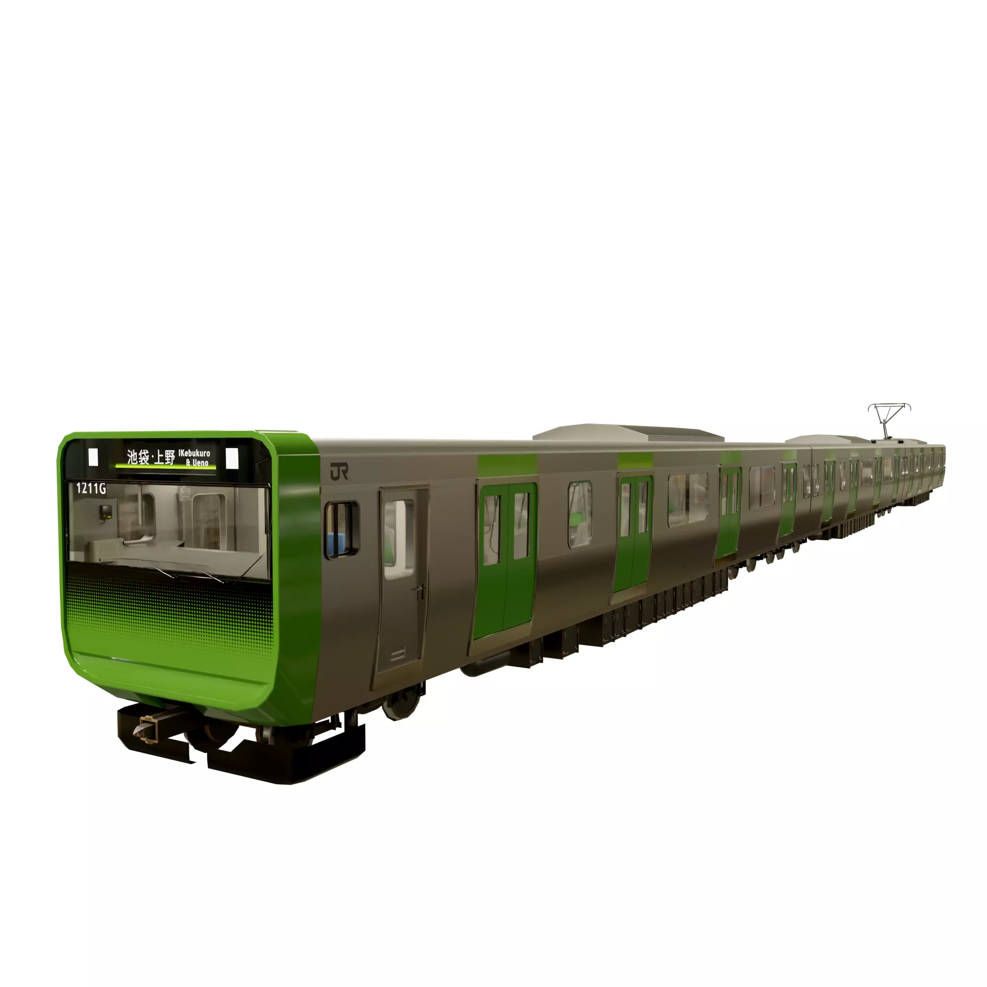 Japanese Train JR line Shinjuku Low-poly 3D model_17