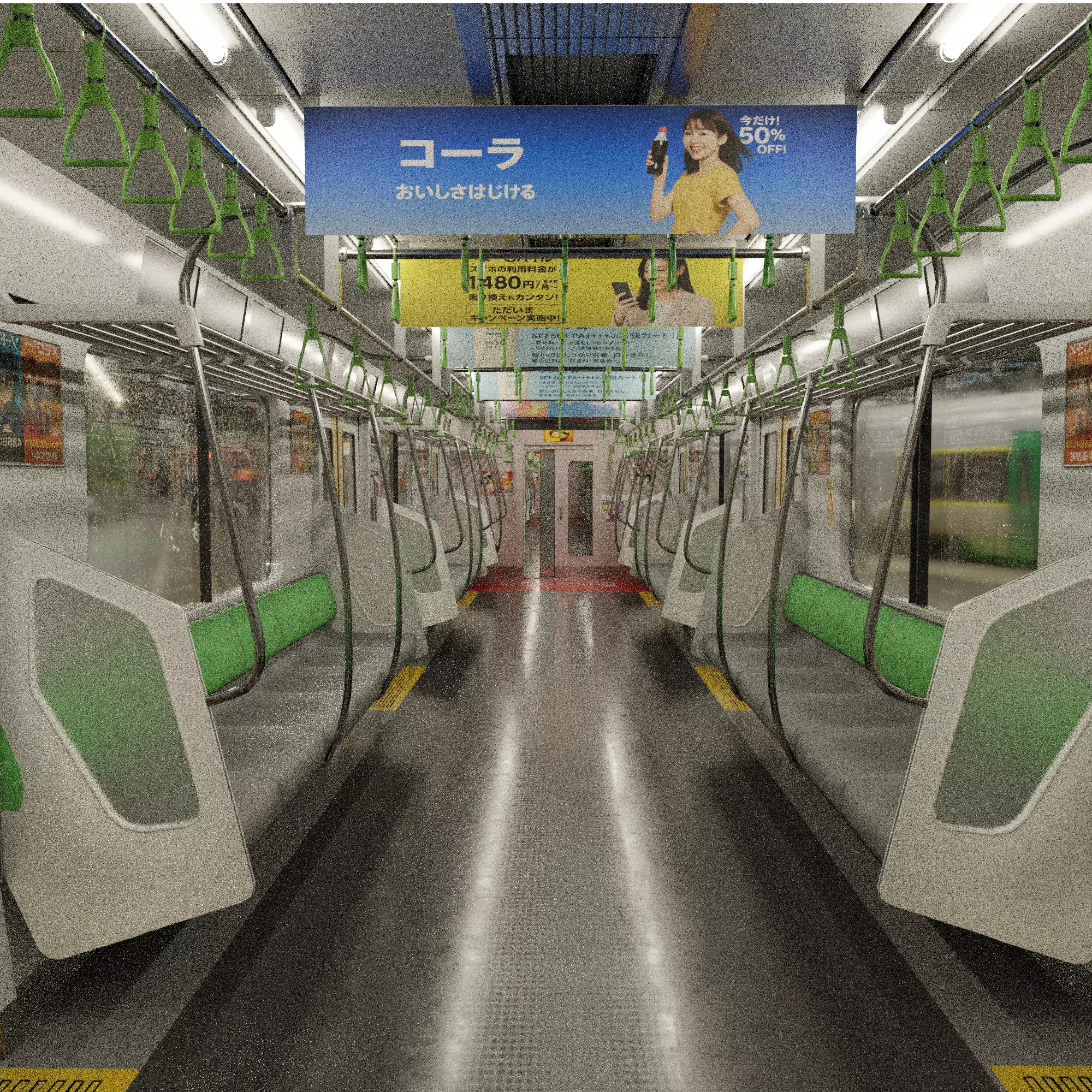 Japanese Train JR line Shinjuku Low-poly 3D model_14