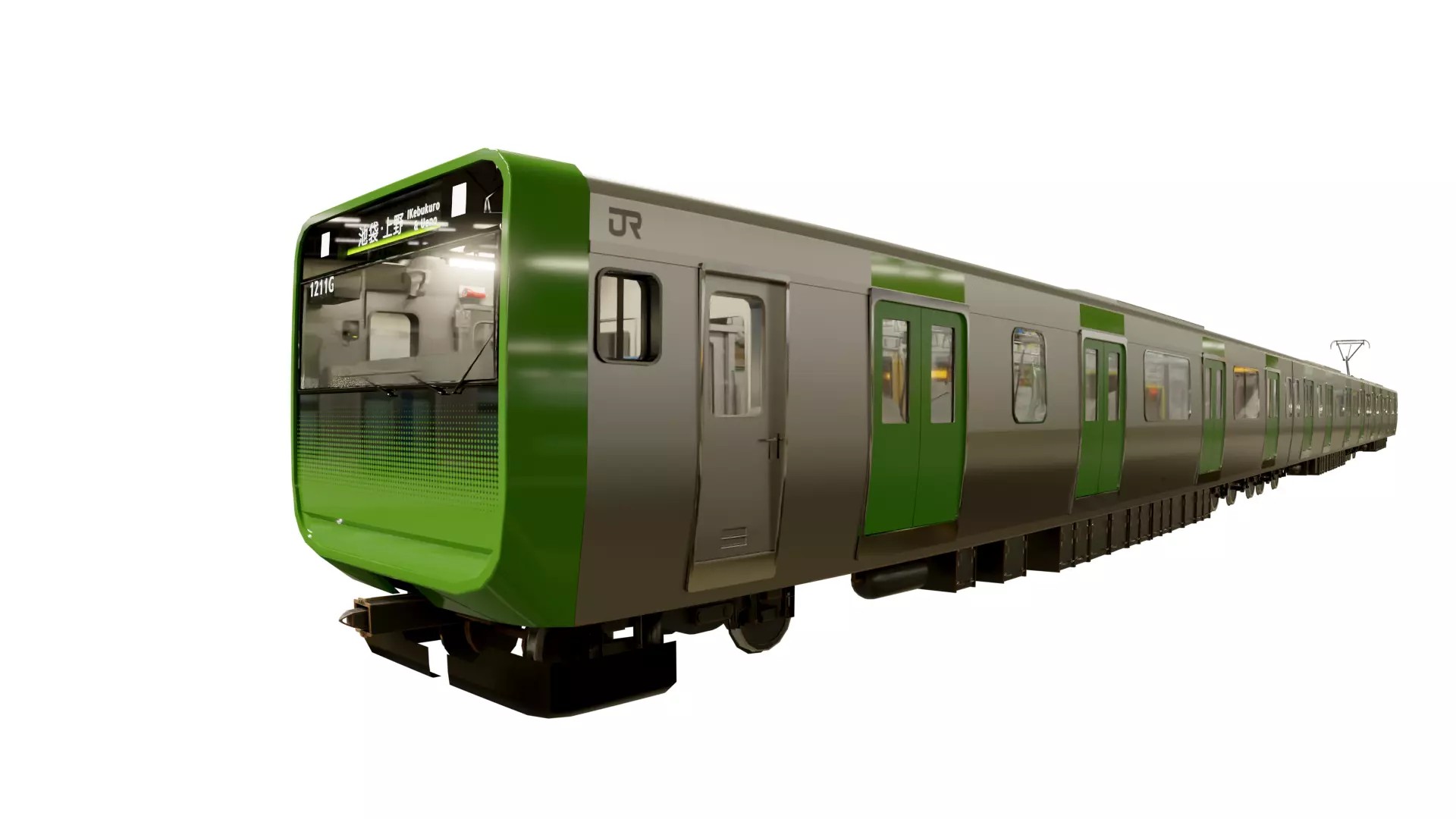 Japanese Train JR line Shinjuku Low-poly 3D model_8
