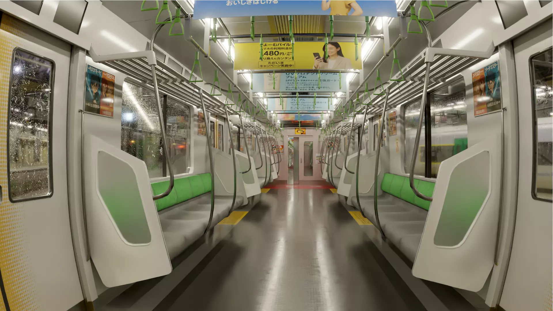 Japanese Train JR line Shinjuku Low-poly 3D model_5