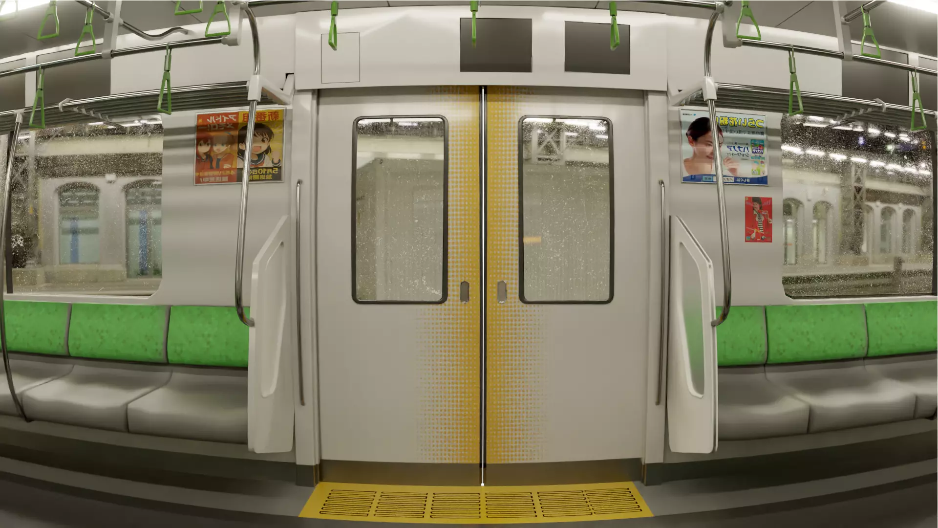 Japanese Train JR line Shinjuku Low-poly 3D model_13