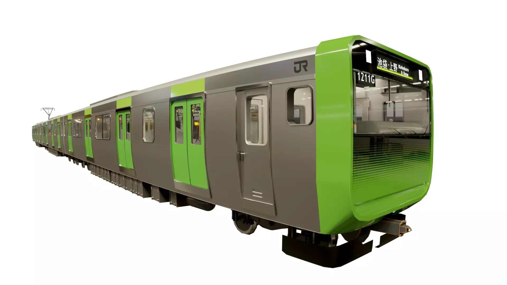 Japanese Train JR line Shinjuku Low-poly 3D model_6