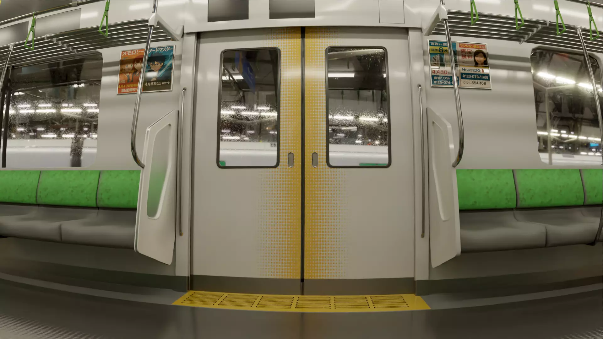 Japanese Train JR line Shinjuku Low-poly 3D model_0