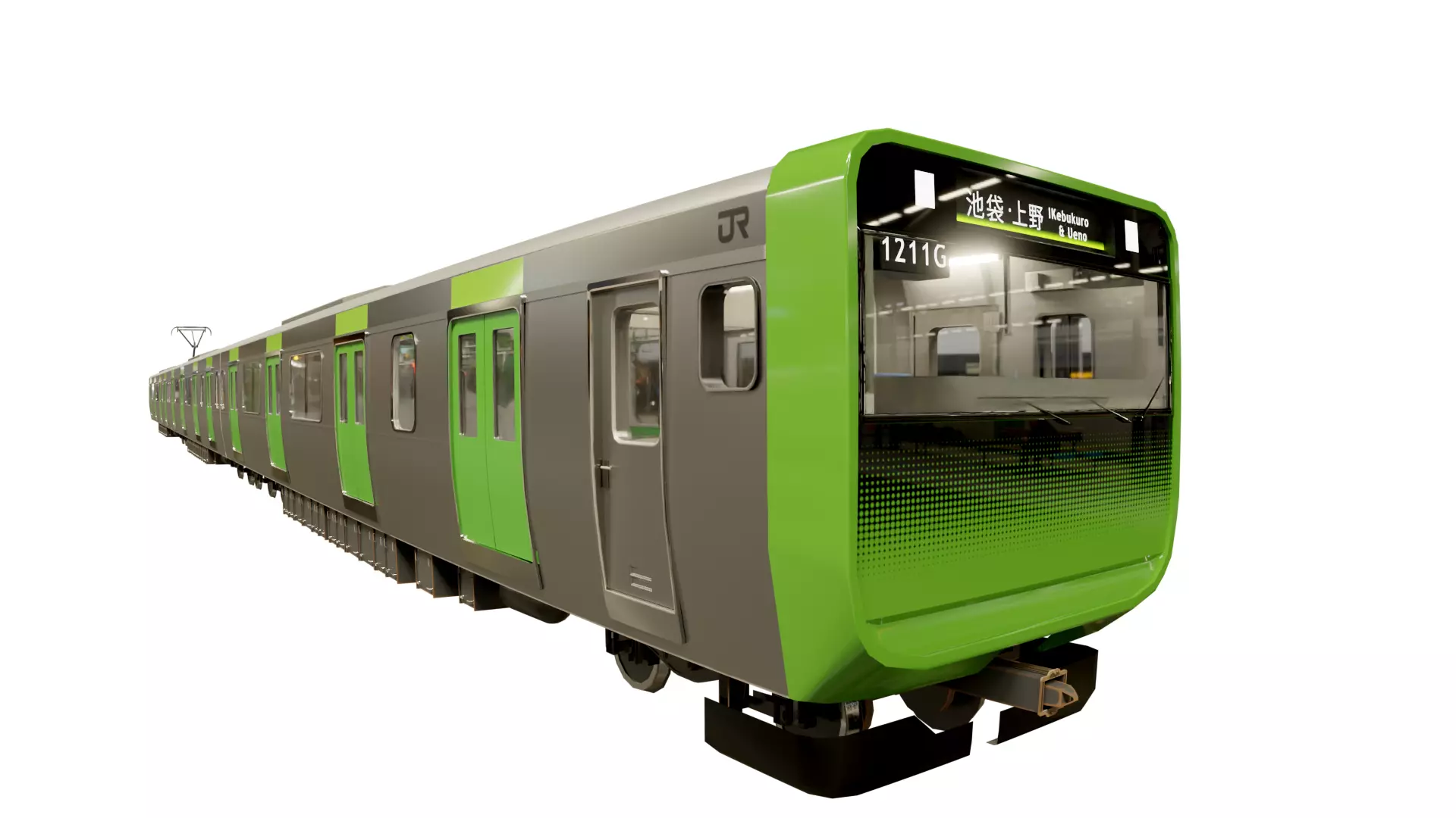 Japanese Train JR line Shinjuku Low-poly 3D model_7