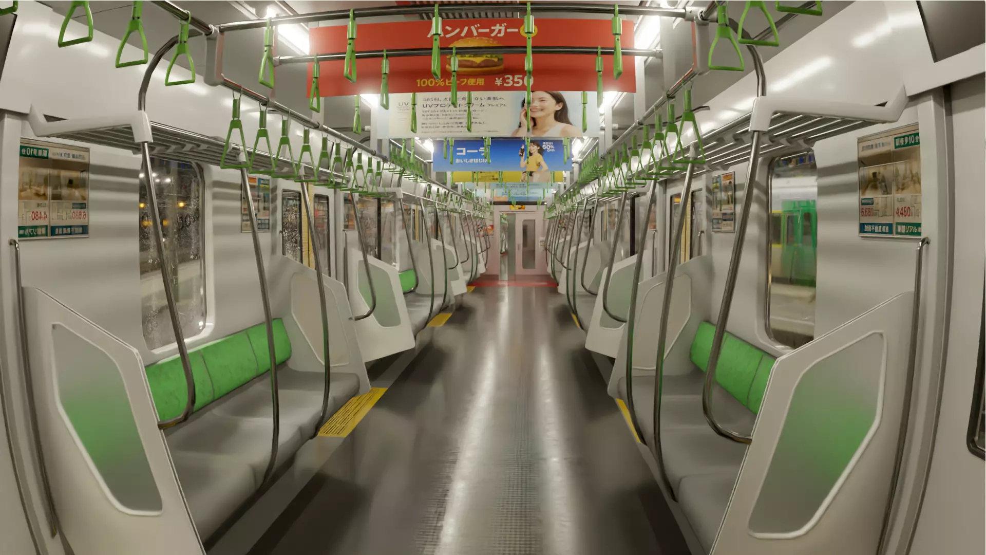 Japanese Train JR line Shinjuku Low-poly 3D model_3