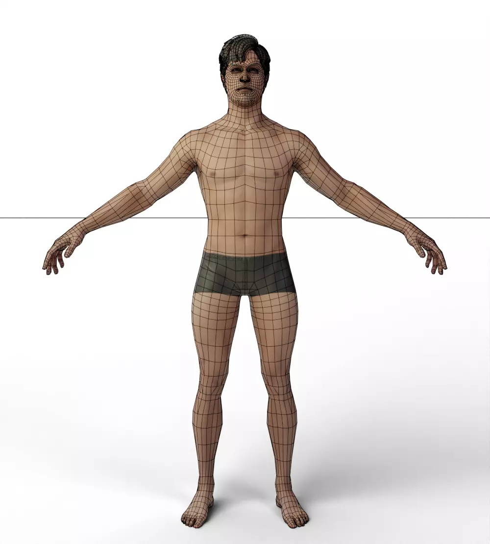 Base Mesh Men Evro Body 3D model_1