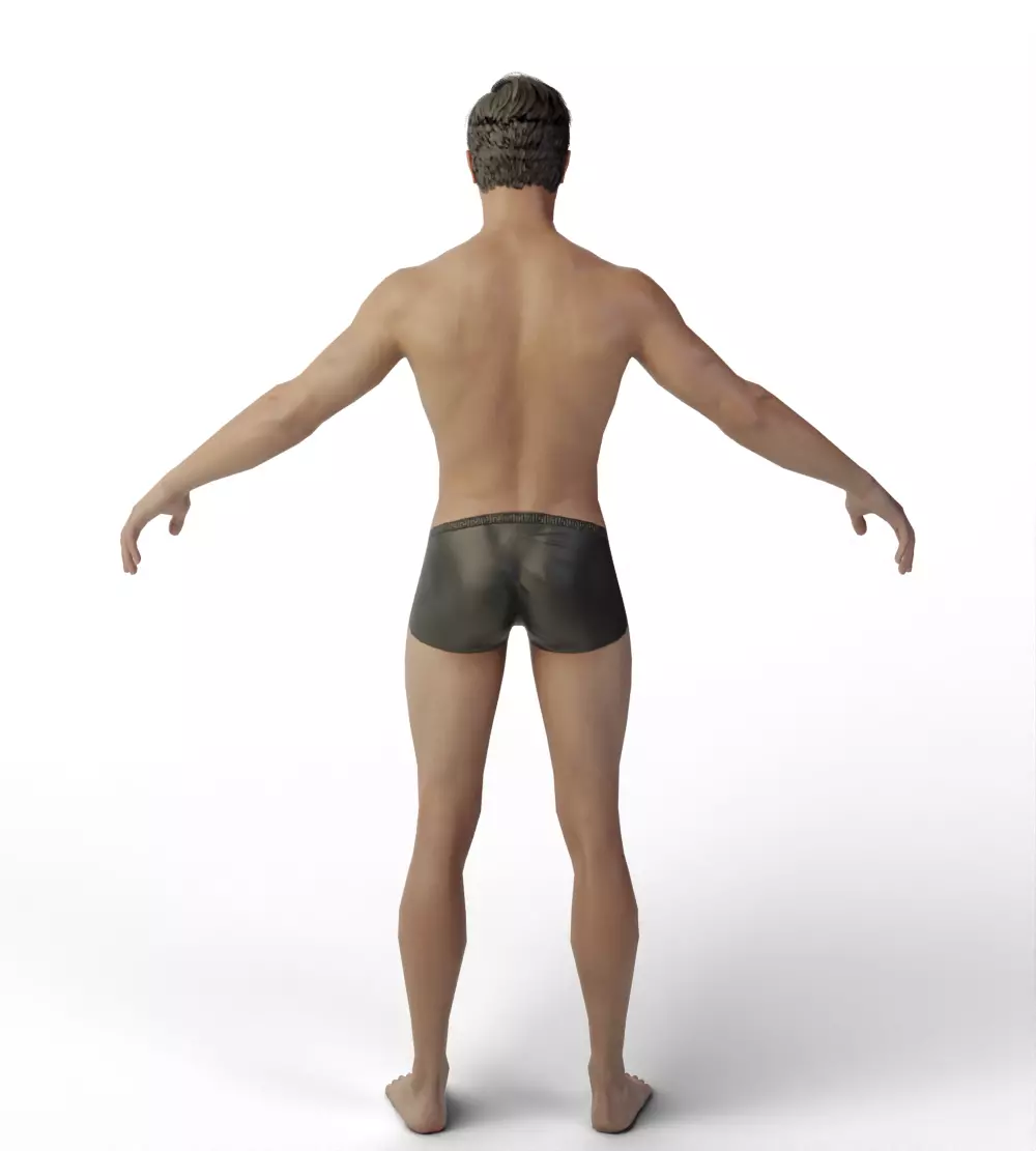 Base Mesh Men Evro Body 3D model_6