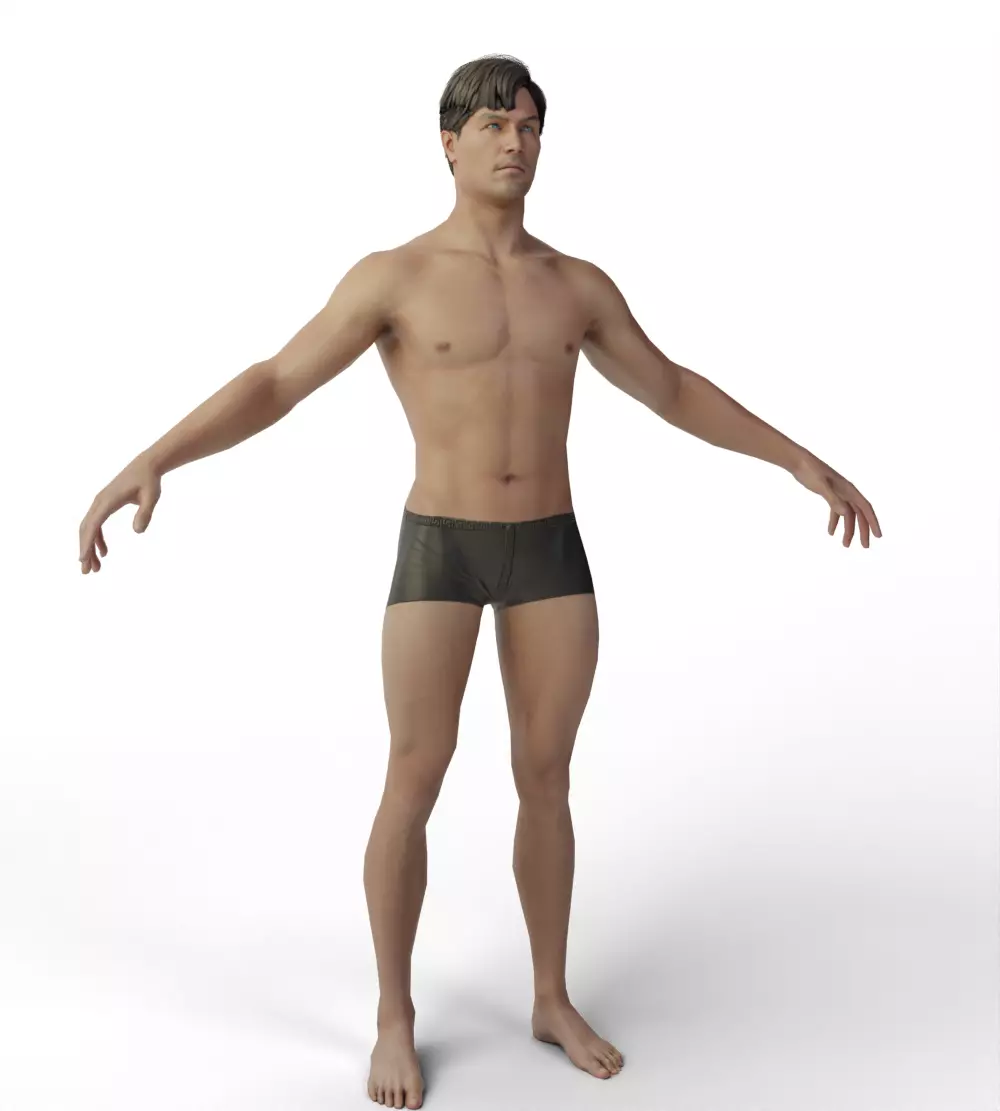 Base Mesh Men Evro Body 3D model_10