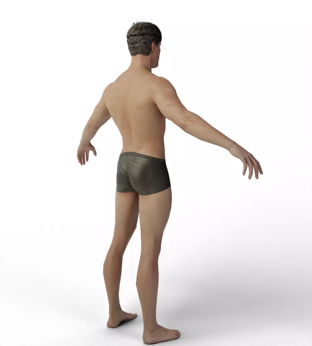 Base Mesh Men Evro Body 3D model_7