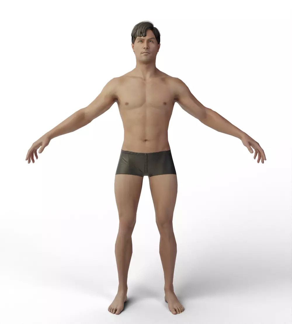 Base Mesh Men Evro Body 3D model_0