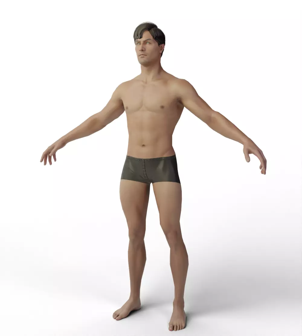 Base Mesh Men Evro Body 3D model_2