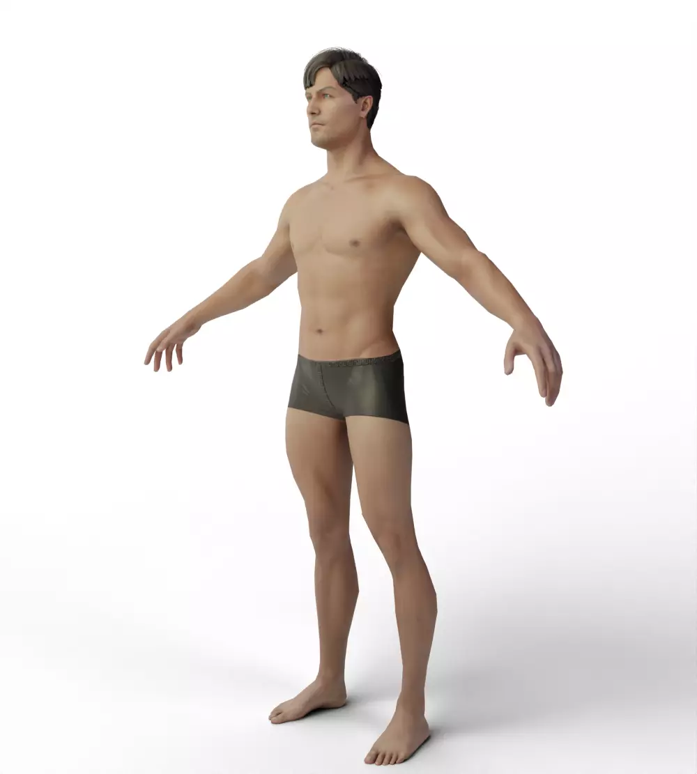 Base Mesh Men Evro Body 3D model_3