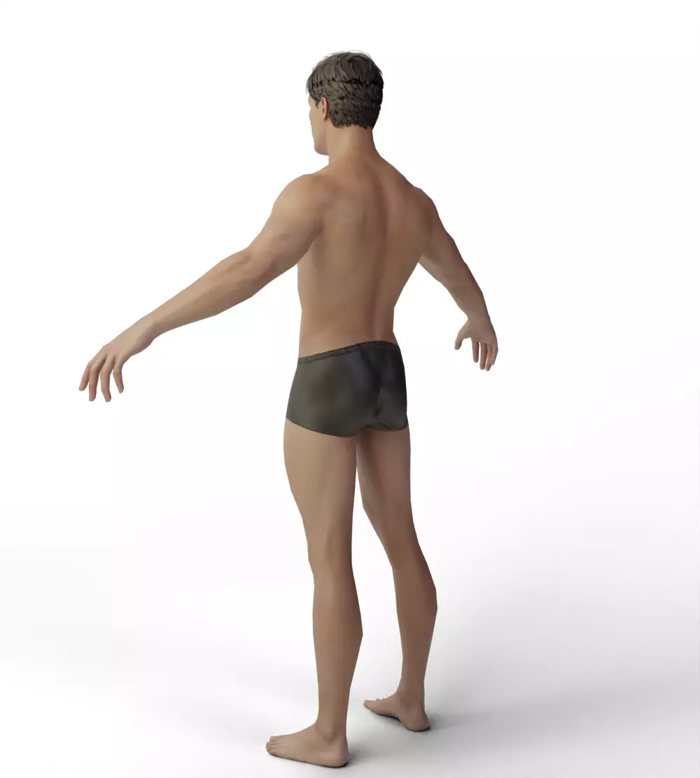 Base Mesh Men Evro Body 3D model_5