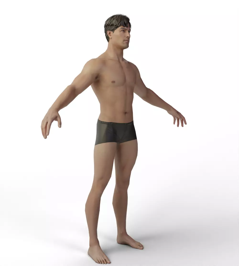 Base Mesh Men Evro Body 3D model_9