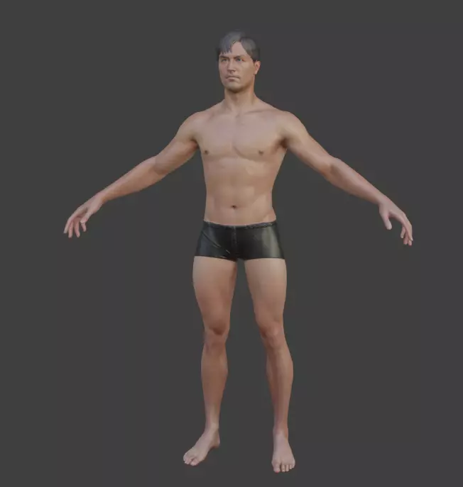 Base Mesh Men Evro Body 3D model_14