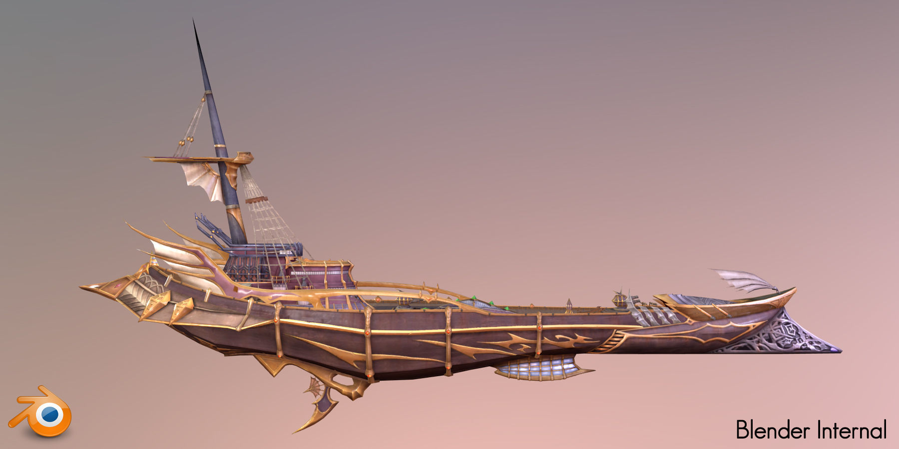 Nautilus sword Low-poly 3D model_11