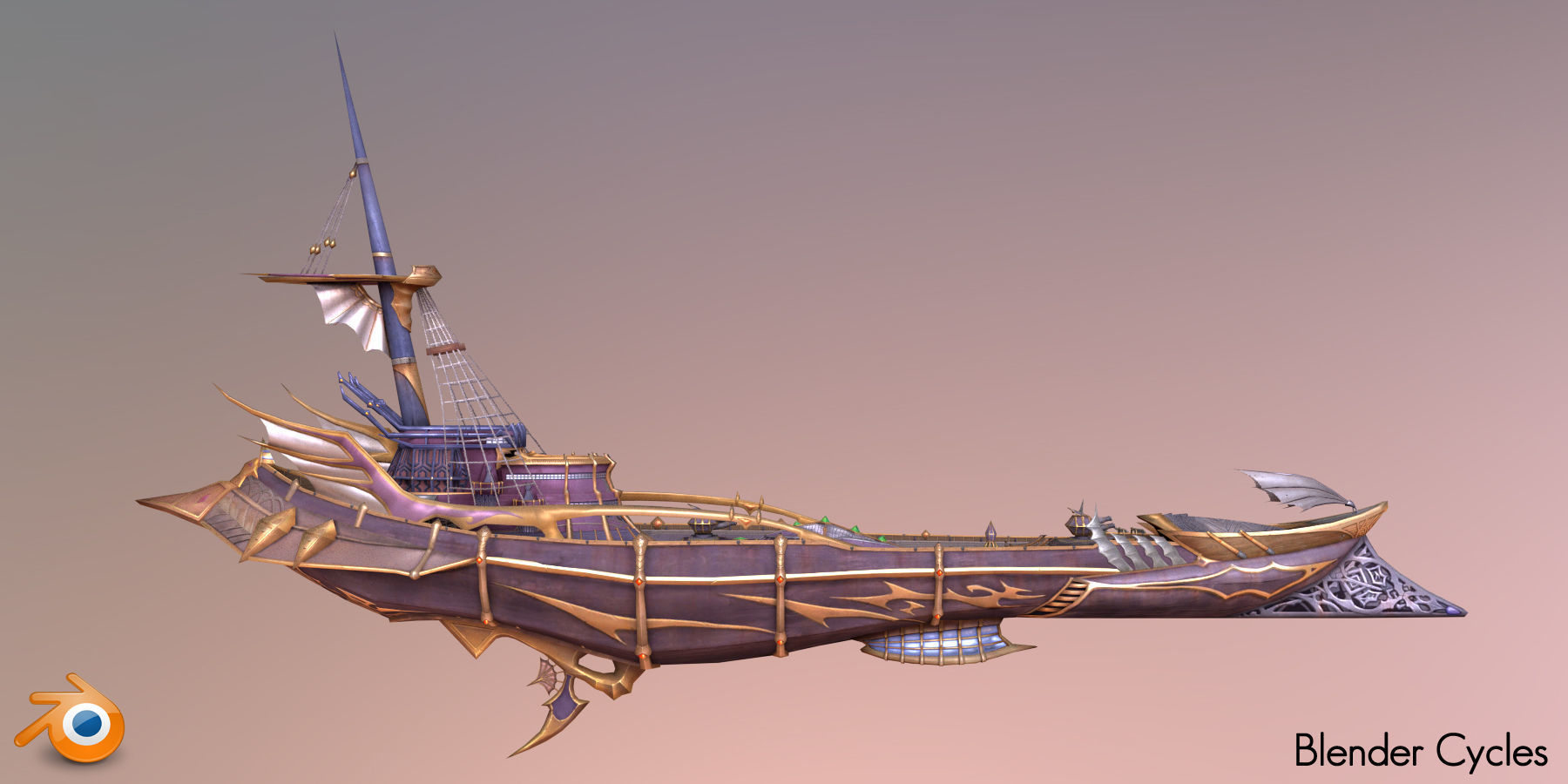 Nautilus sword Low-poly 3D model_6