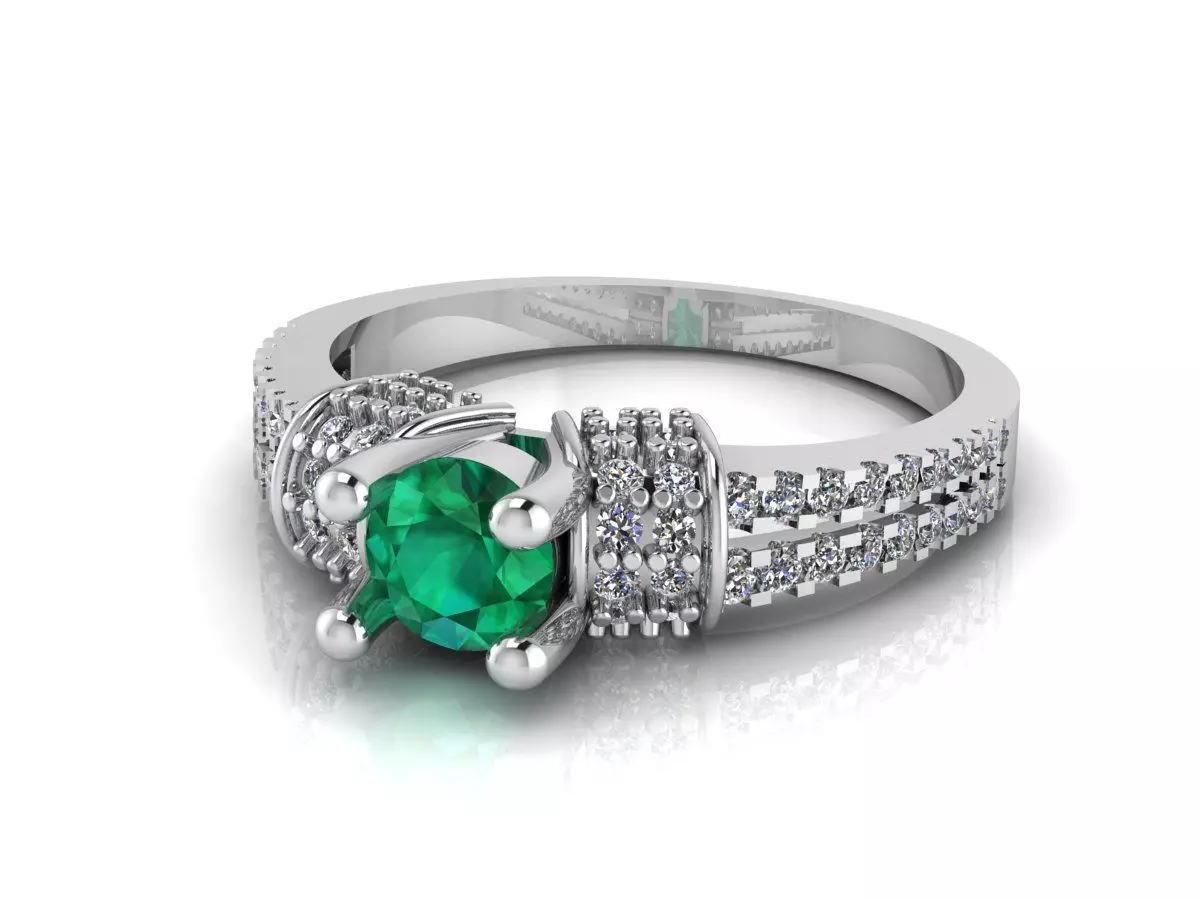 Gold Engagement Ring  3D print model_3