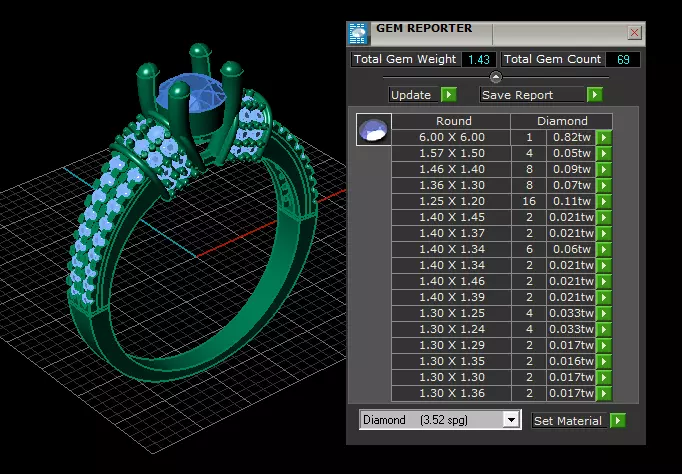 Gold Engagement Ring  3D print model_7