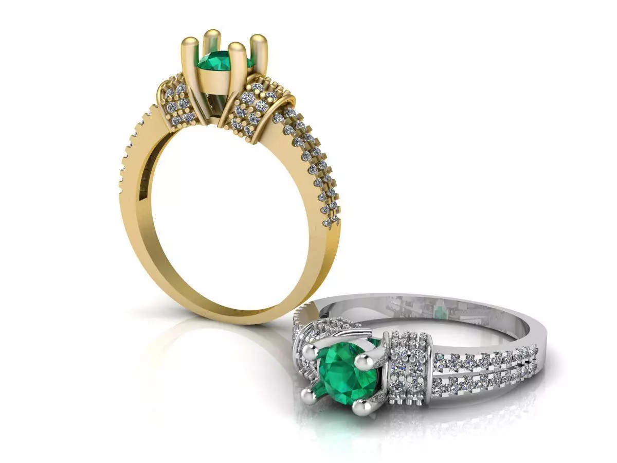 Gold Engagement Ring  3D print model_2