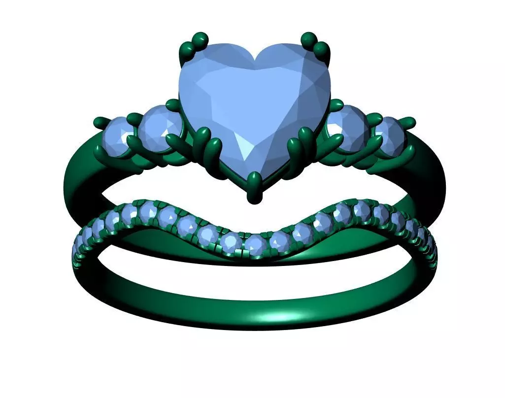 Heart Engagement Ring 3D print model_10