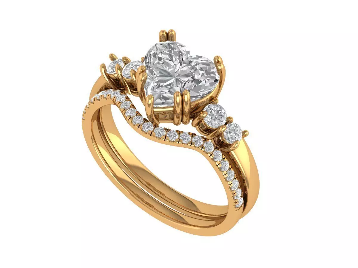 Heart Engagement Ring 3D print model_3