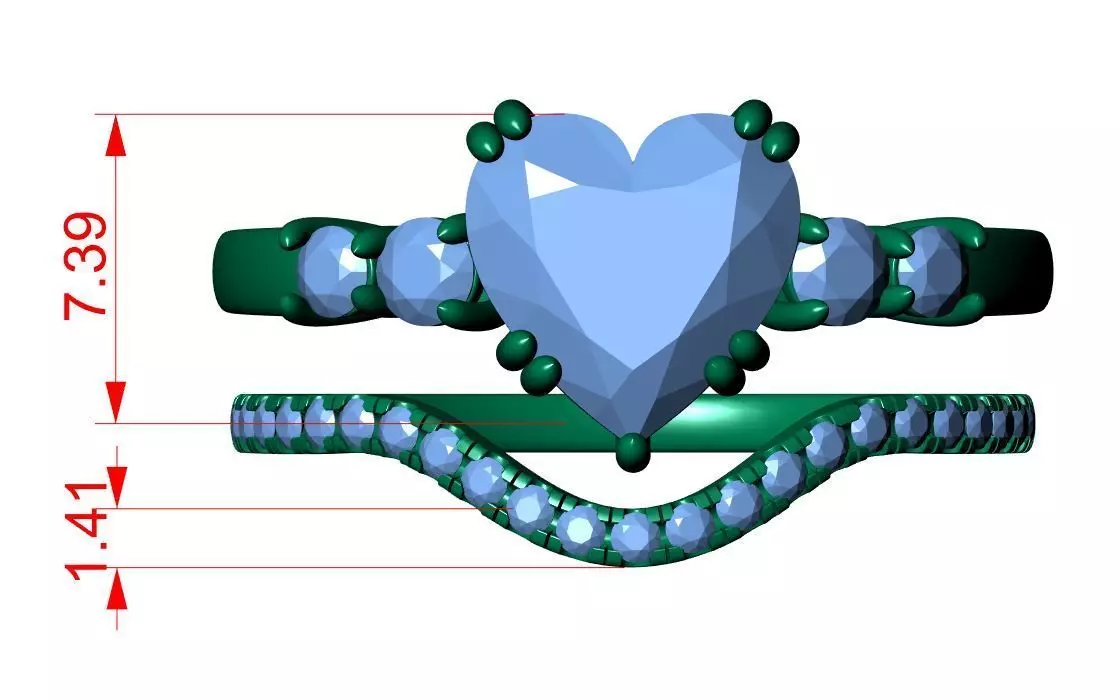 Heart Engagement Ring 3D print model_8