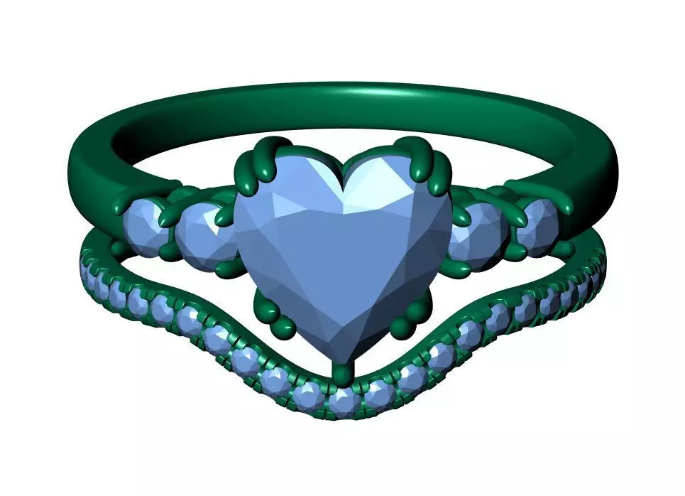 Heart Engagement Ring 3D print model_9
