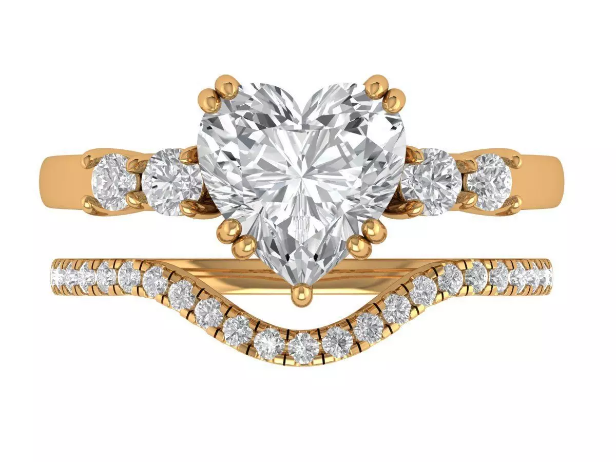 Heart Engagement Ring 3D print model_2