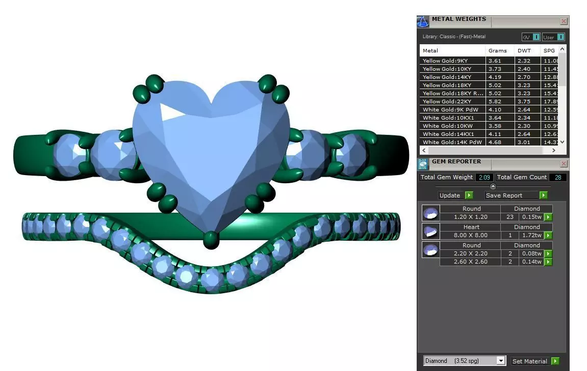 Heart Engagement Ring 3D print model_7