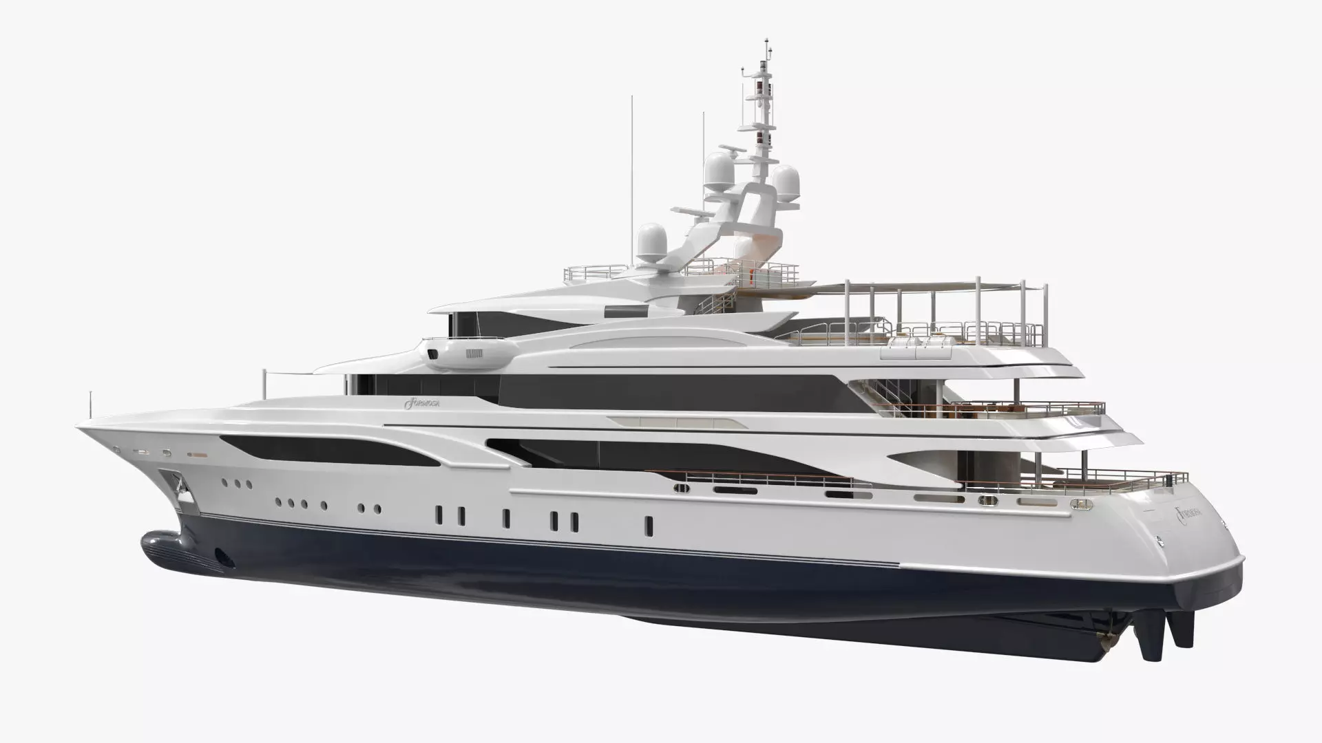 Formosa Mega Yacht with Sun Deck Rigged for Cinema 4D 3D model_3