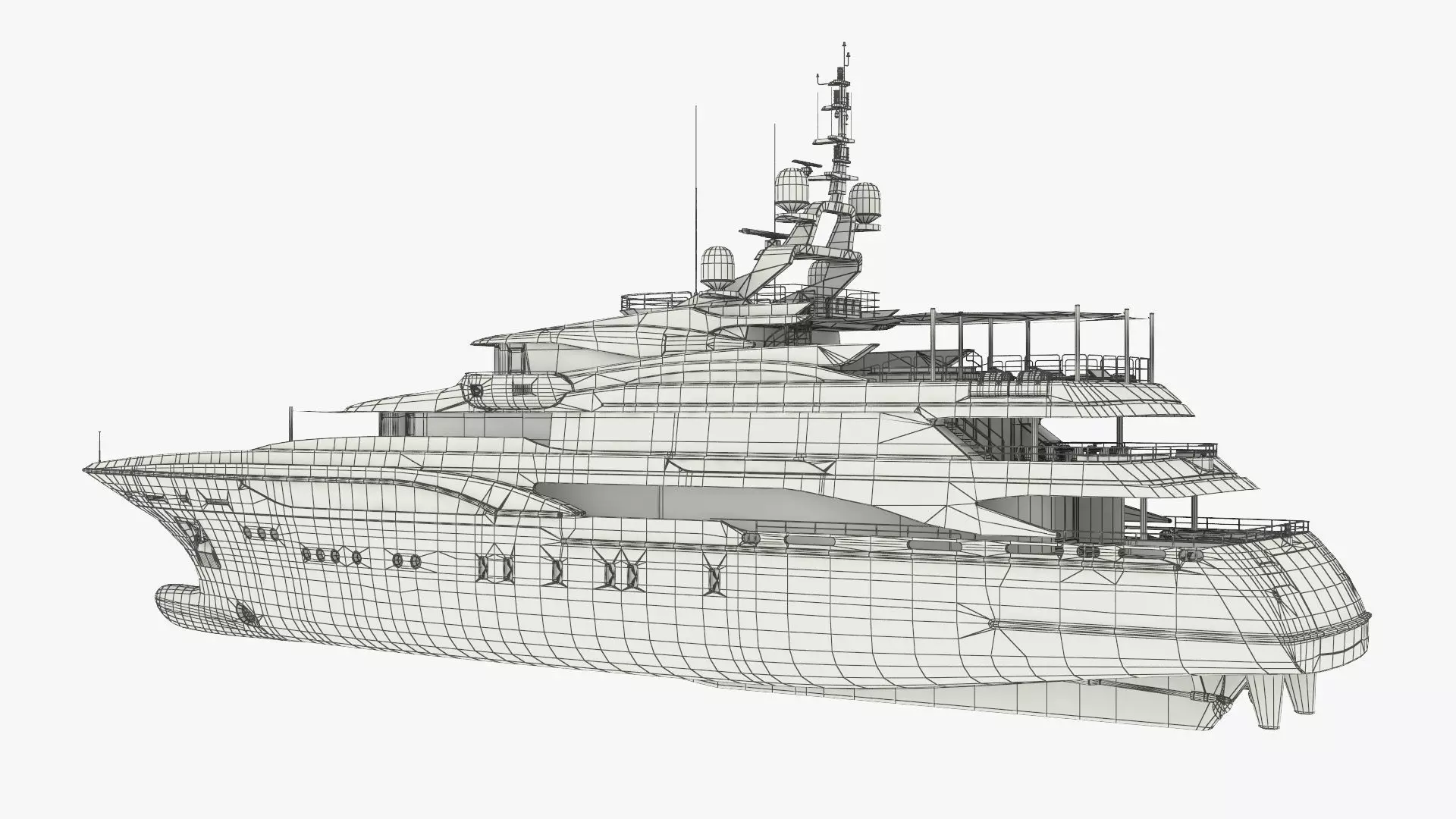 Formosa Mega Yacht with Sun Deck Rigged for Cinema 4D 3D model_14