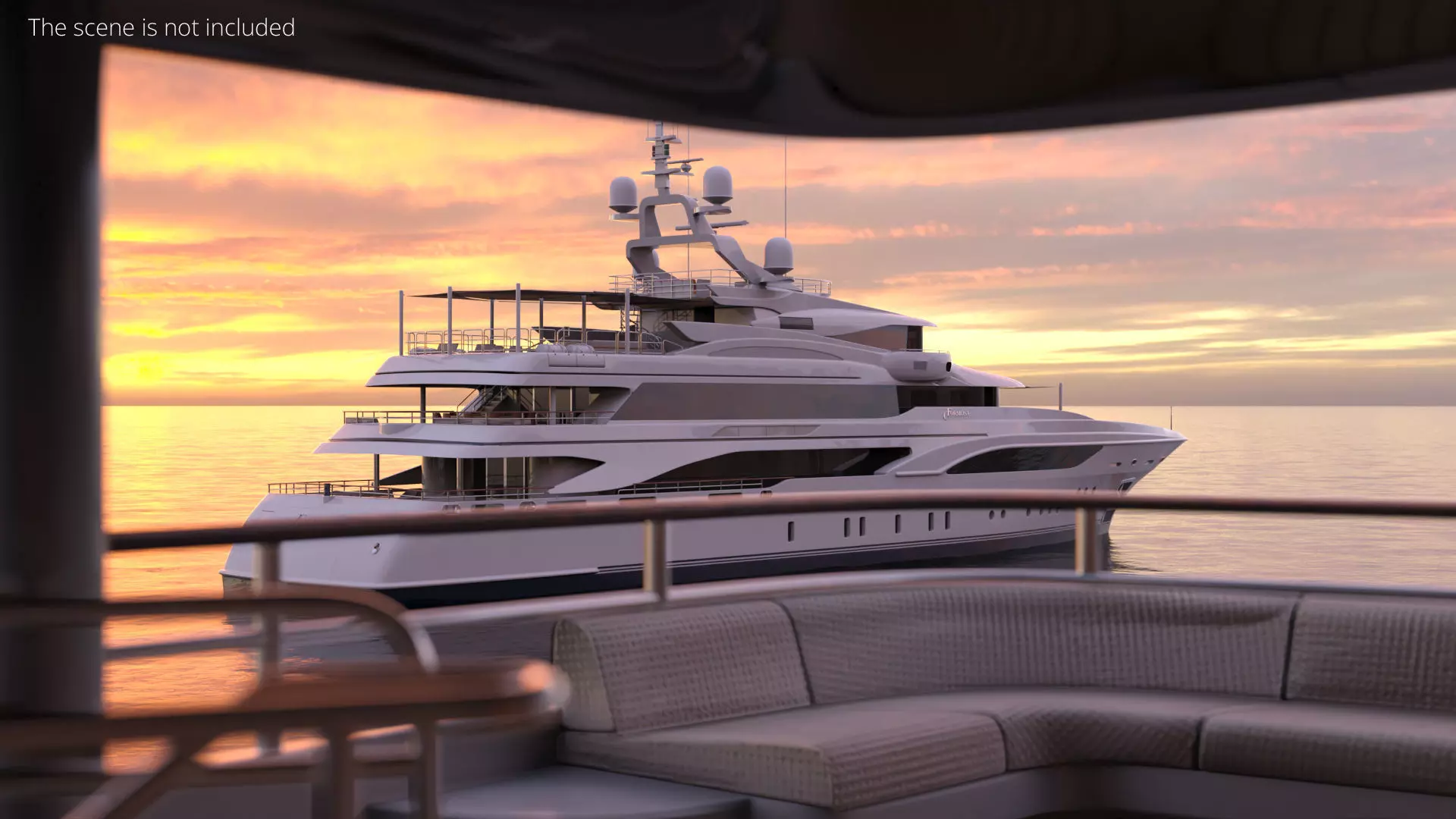 Formosa Mega Yacht with Sun Deck Rigged for Cinema 4D 3D model_1