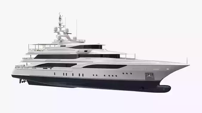 Formosa Mega Yacht with Sun Deck Rigged for Cinema 4D 3D model