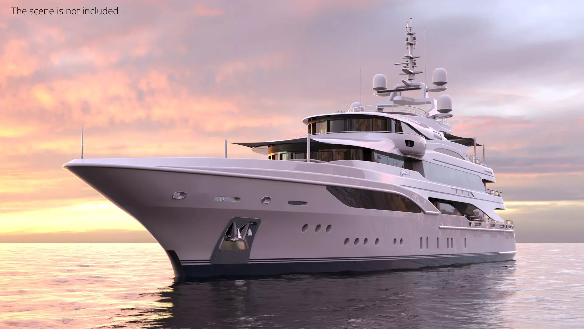 Formosa Mega Yacht with Sun Deck Rigged for Cinema 4D 3D model_2