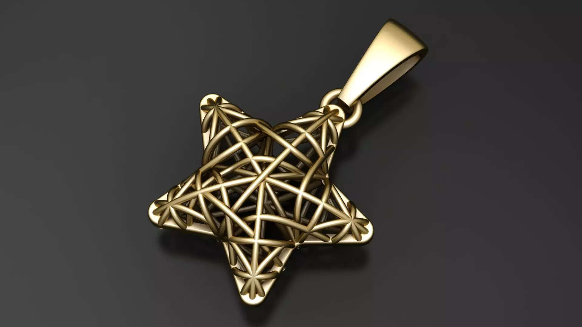 Geometric Star Pendant 3D print model