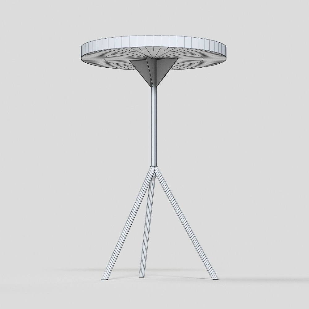 Iron tripod side table 3D model_4
