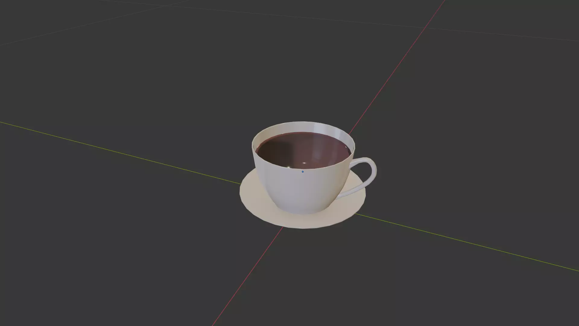 Teacup and Saucer Low-poly 3D model_0