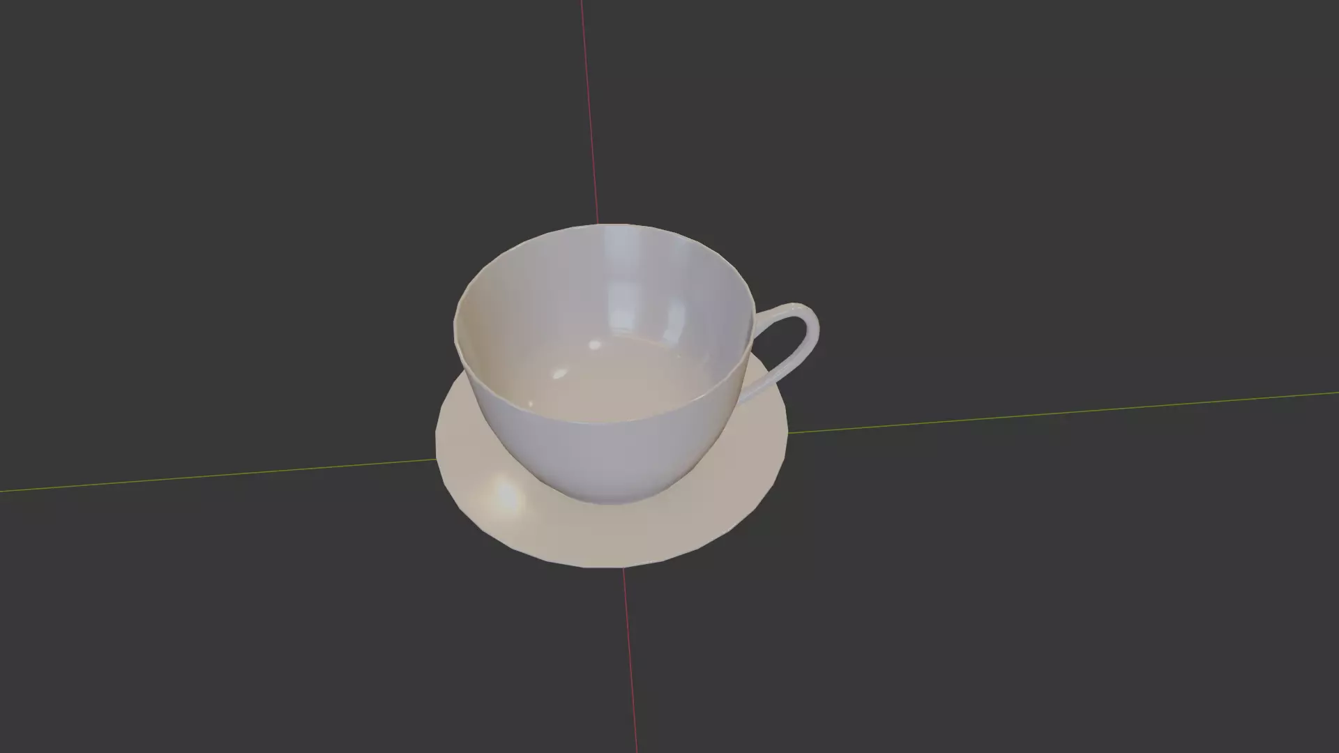 Teacup and Saucer Low-poly 3D model_4