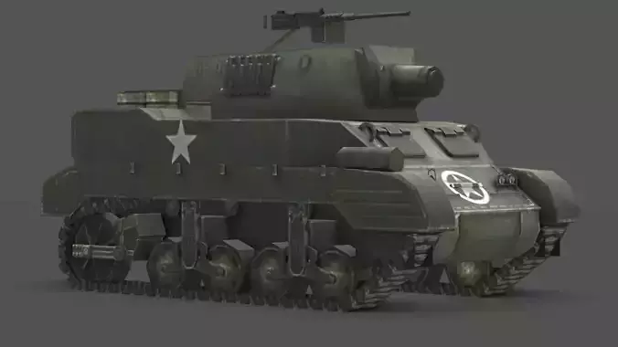  M8 Scott Tank 3D Model