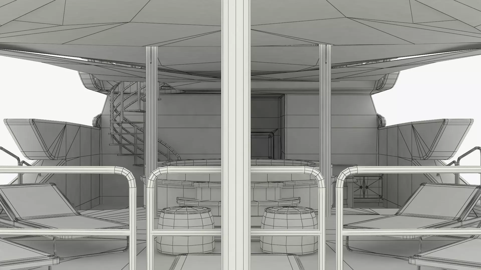 Formosa Mega Yacht with Sun Deck Rigged for Maya 3D model_16