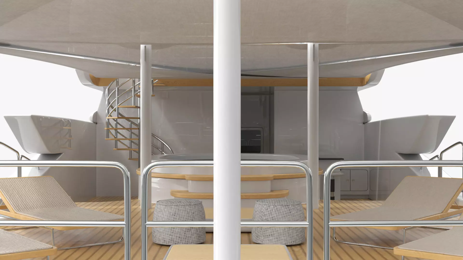 Formosa Mega Yacht with Sun Deck Rigged for Maya 3D model_8