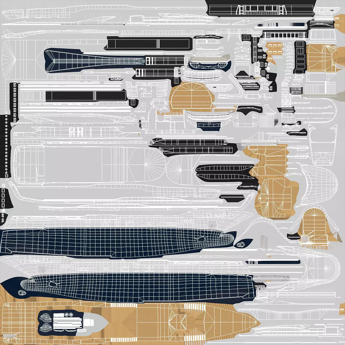Formosa Mega Yacht with Sun Deck Rigged for Maya 3D model_17