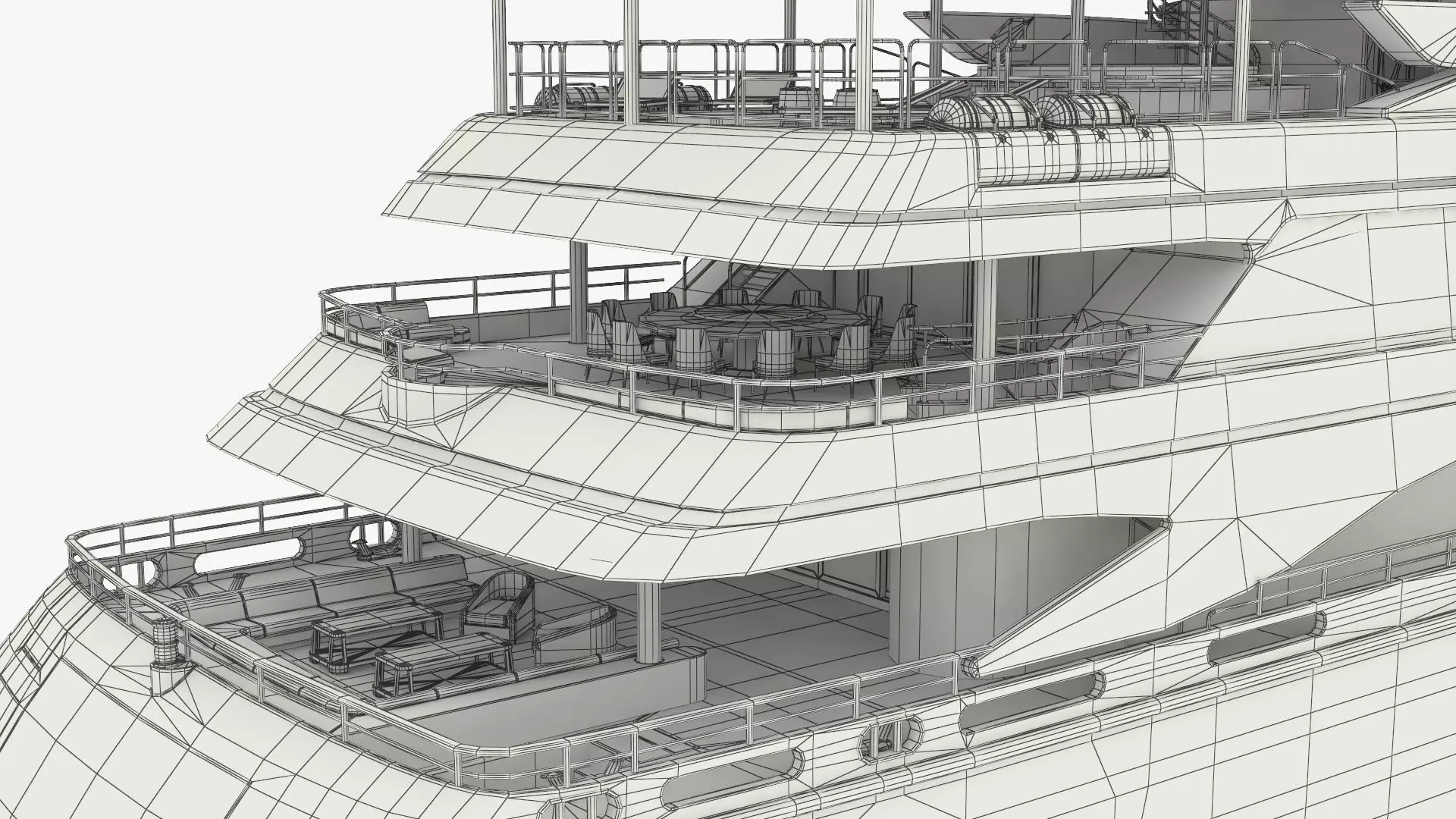 Formosa Mega Yacht with Sun Deck Rigged for Maya 3D model_15