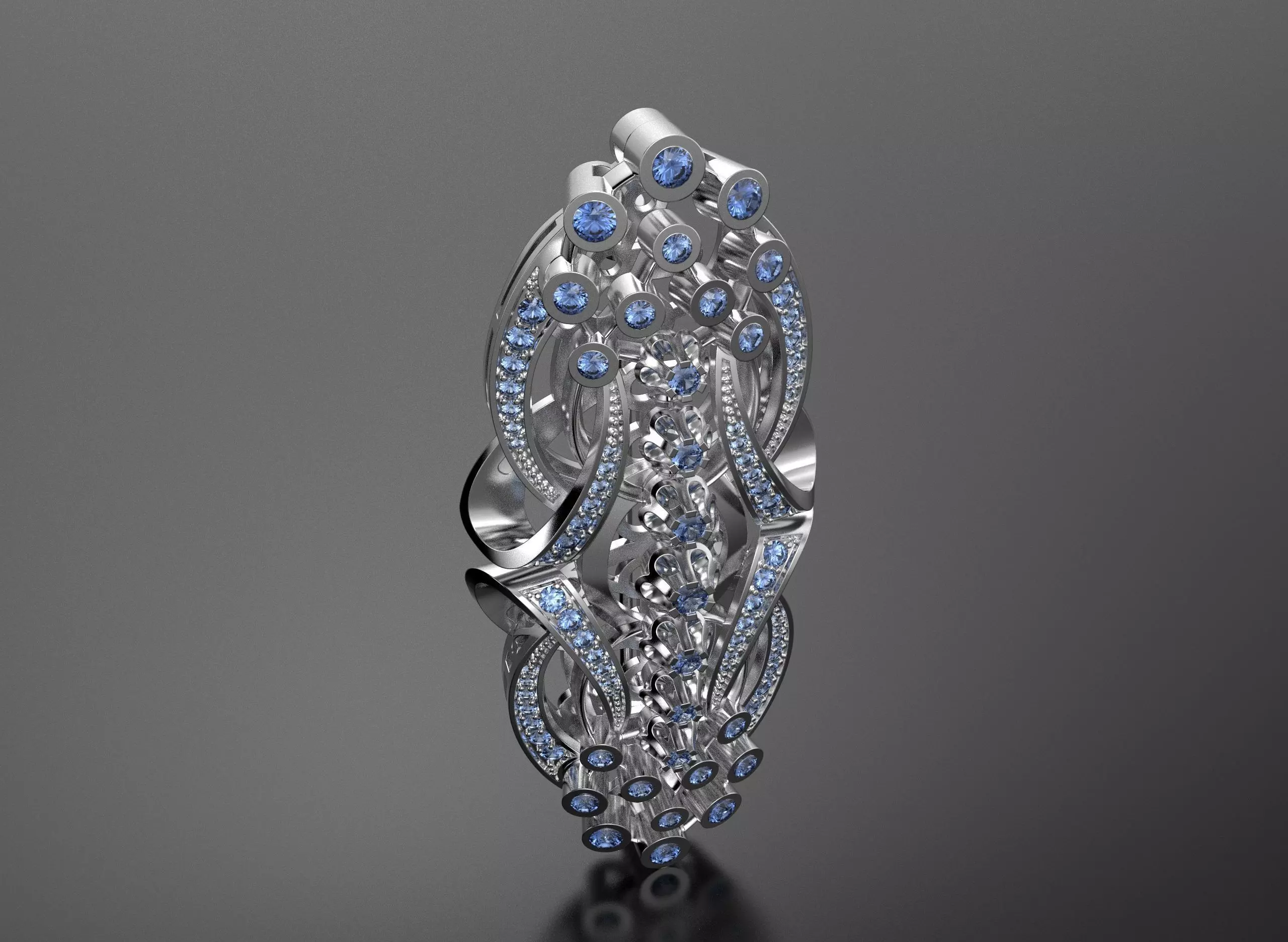 Brooch with diamonds 3D print model_2