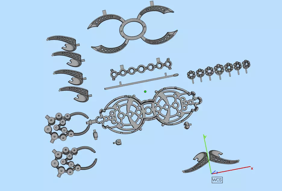 Brooch with diamonds 3D print model_10