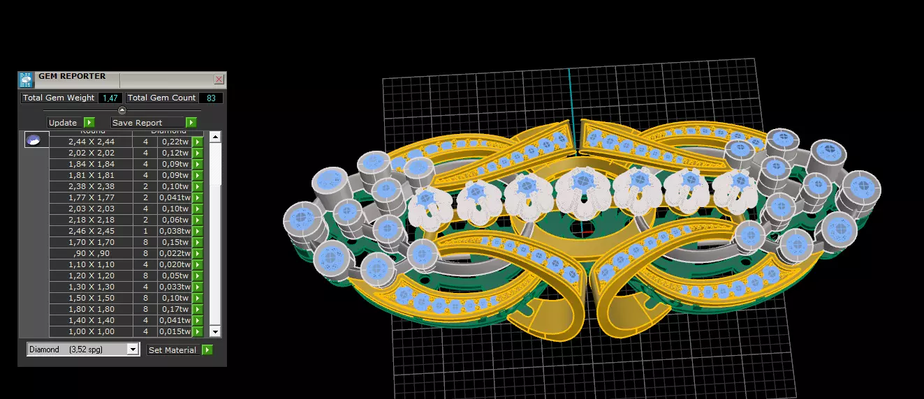 Brooch with diamonds 3D print model_8